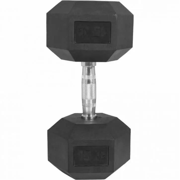 15KG Rubber Hex Dumbbell