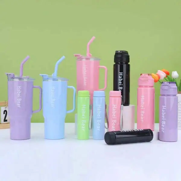3 Piece Sports Water Bottle Set With Straw
