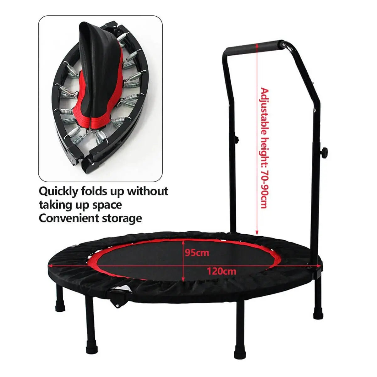 Fitness Trampoline with Adjustable Handlebar