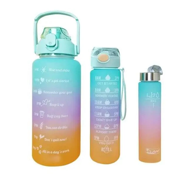 Set of 3 Motivational Water Bottles