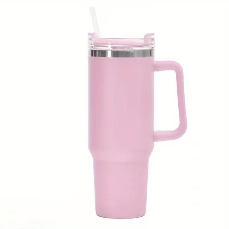 2 Gen Non-slip Handle Dishwasher SafeBPA Free 1.2L Tumbler with Handle Straw Lid, Stainless Steel Travel Mug
