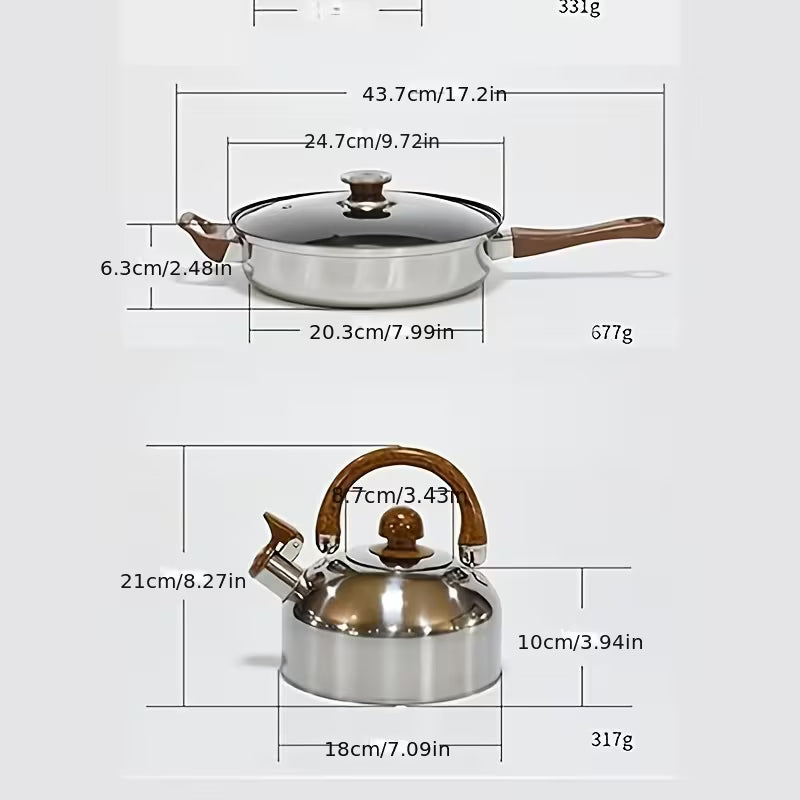 12pcs Stainless Steel Cookware Set