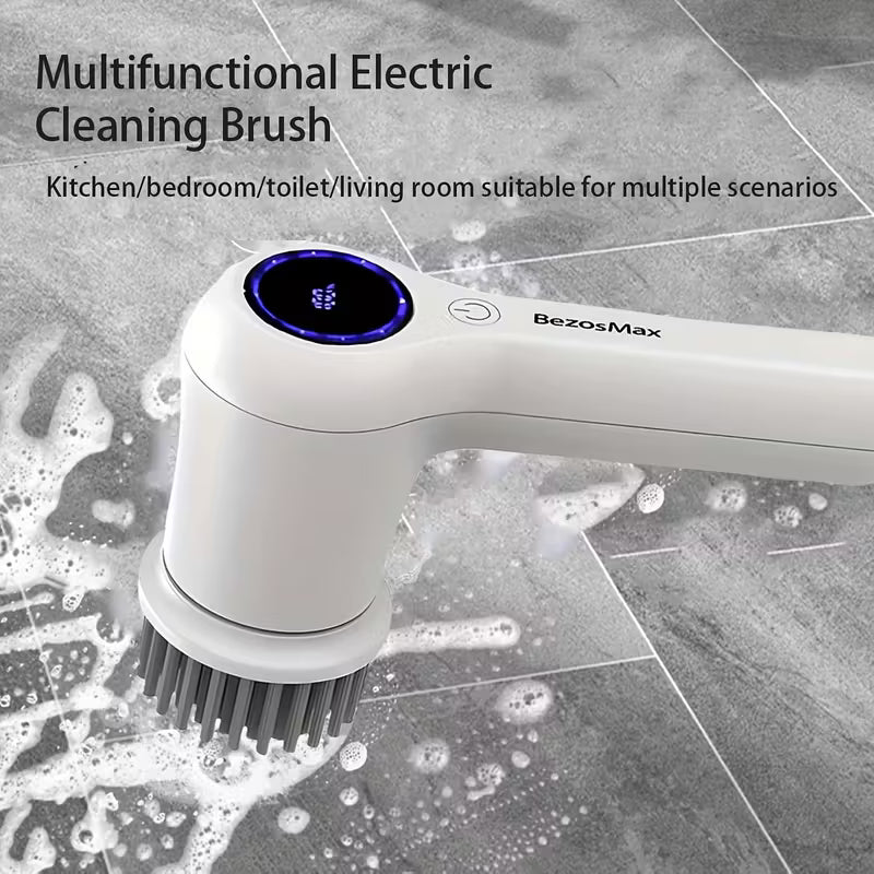 Multifunctional Portable Cordless Electric Cleaning Brush with Digital Display
