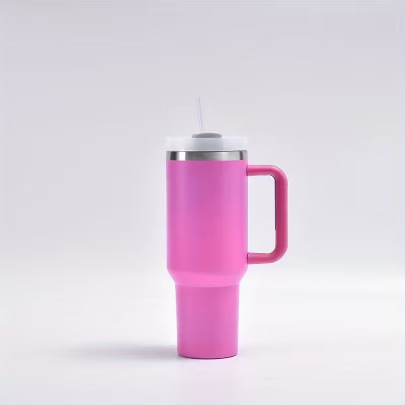 2 Gen Non-slip Handle Dishwasher SafeBPA Free 1.2L Tumbler with Handle Straw Lid, Stainless Steel Travel Mug