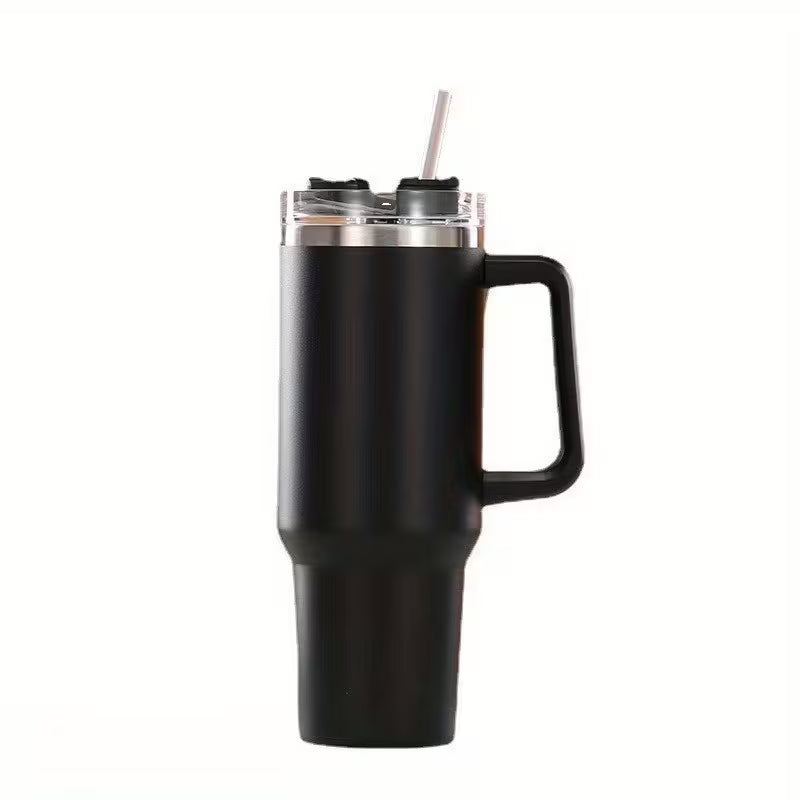 2 Gen Non-slip Handle Dishwasher SafeBPA Free 1.2L Tumbler with Handle Straw Lid, Stainless Steel Travel Mug