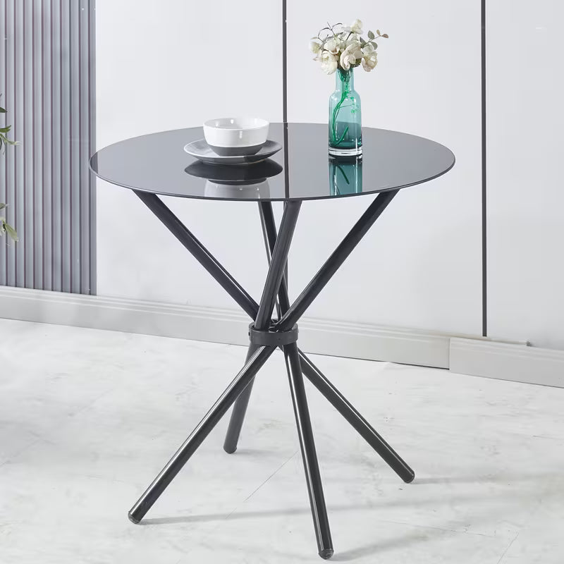 Living Room Glass Coffee Table | Tempered Glass Top, Metal Frame, Contemporary Style Side Table