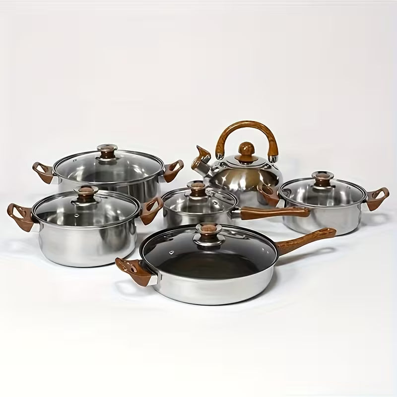 12pcs Stainless Steel Cookware Set