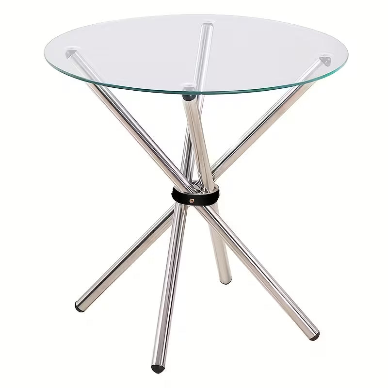 Living Room Glass Coffee Table | Tempered Glass Top, Metal Frame, Contemporary Style Side Table