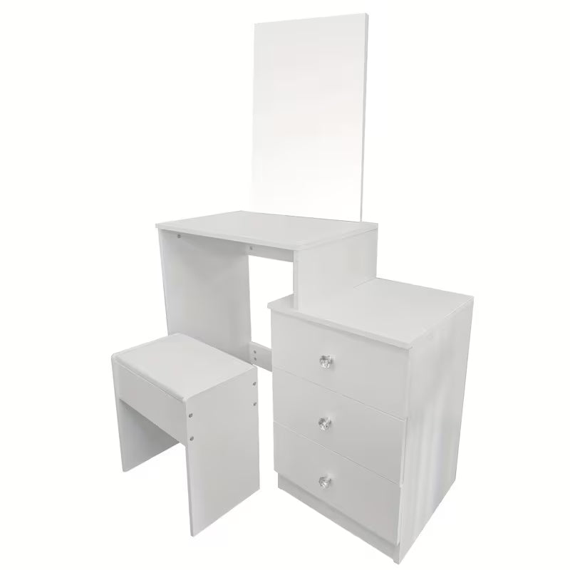 [Dressing Table Set] Dressing Table Set With Stool, Mirror & Drawers