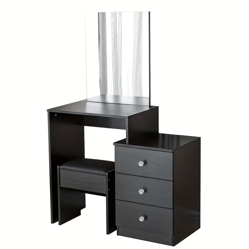 [Dressing Table Set] Dressing Table Set With Stool, Mirror & Drawers