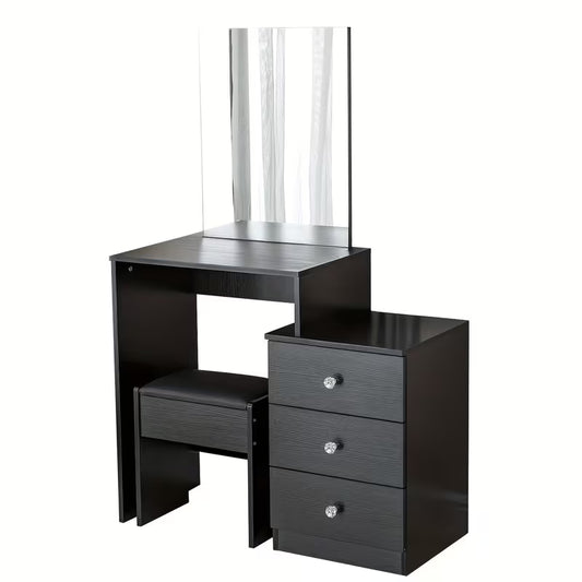 [Dressing Table Set] Dressing Table Set With Stool, Mirror & Drawers
