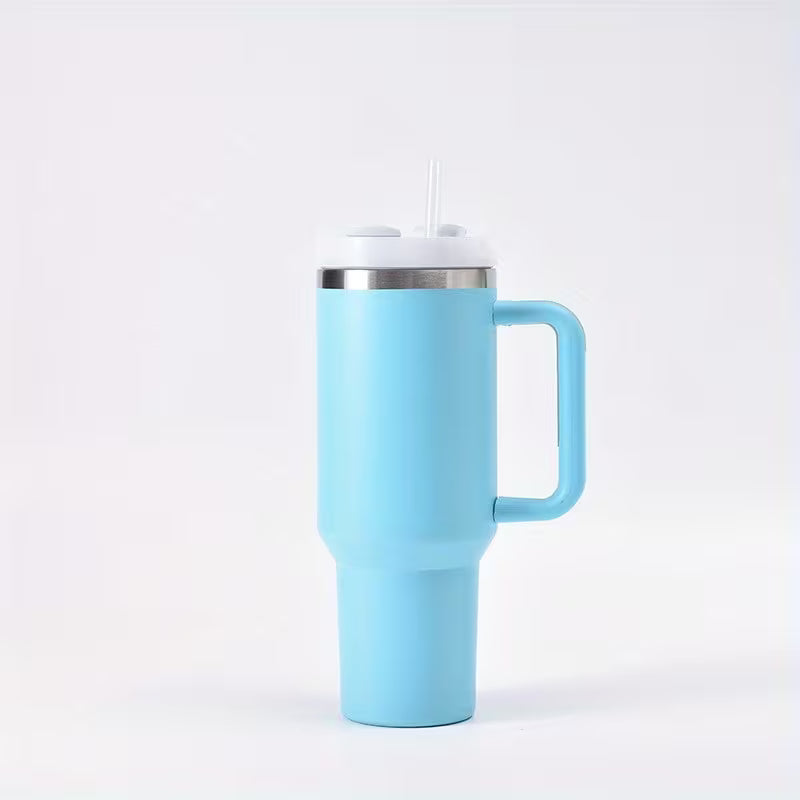 2 Gen Non-slip Handle Dishwasher SafeBPA Free 1.2L Tumbler with Handle Straw Lid, Stainless Steel Travel Mug