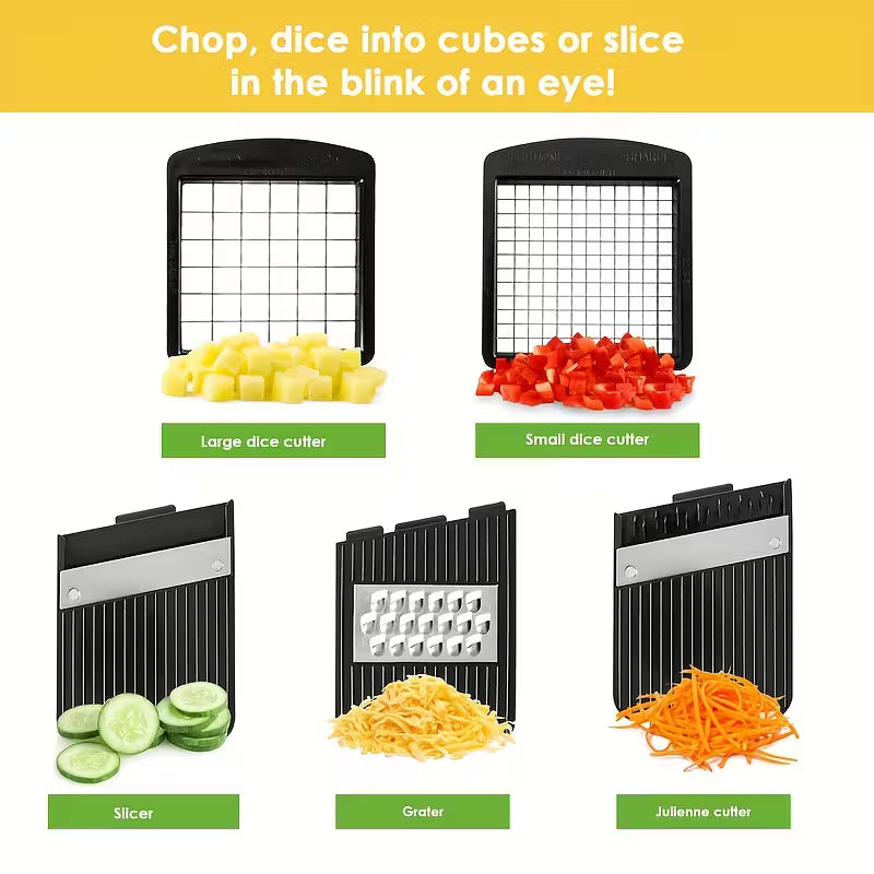 9-in-1 Multi-Functional Vegetable Slicer & Chopper Set with Adjustable Stainless Steel Blades