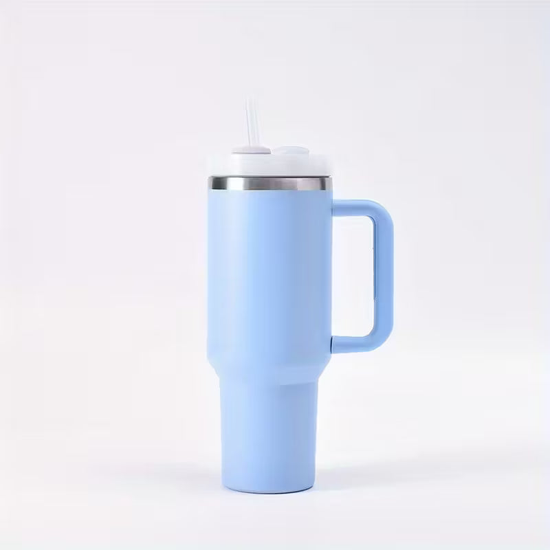 2 Gen Non-slip Handle Dishwasher SafeBPA Free 1.2L Tumbler with Handle Straw Lid, Stainless Steel Travel Mug