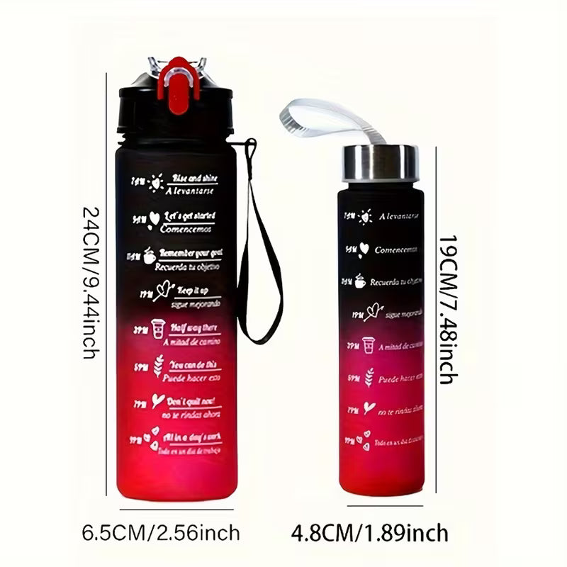 1pc Large 800ml or Small 300ml Water Cup Straw Mug with Leakproof Lid & Spill-Proof Design