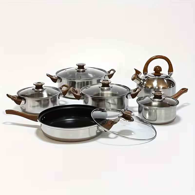 12pcs Stainless Steel Cookware Set