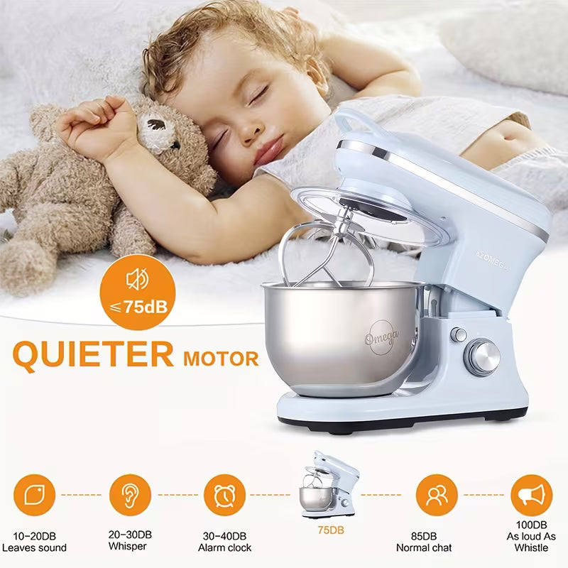 Omega Vintage 5L 1200w Kitchen Machine Stand Mixer Stand Bowl Mixer