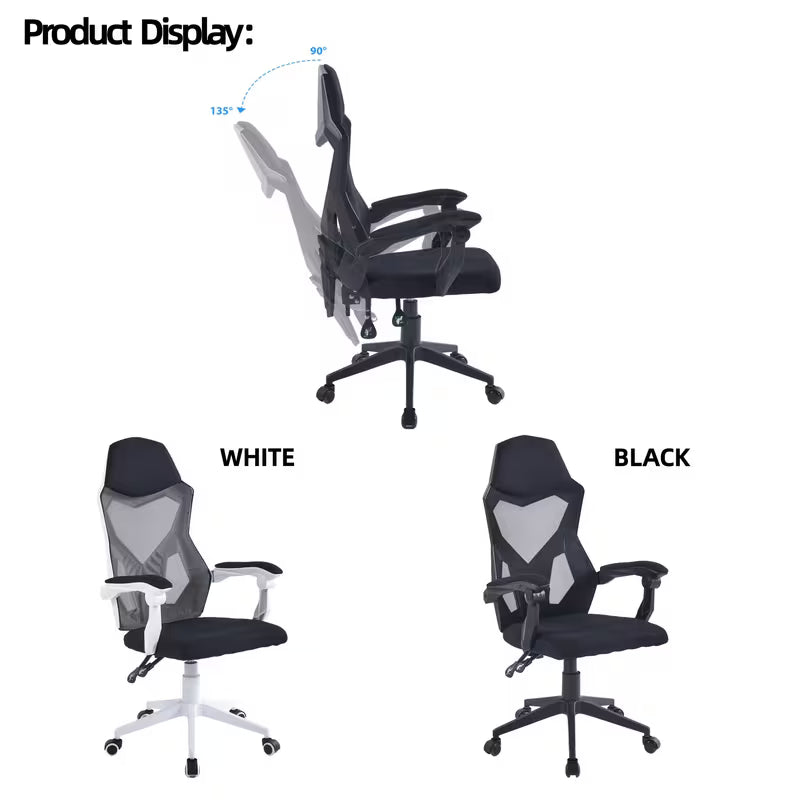 Office Chair, Ergonomic, Plastic and Stainless Steel Frame, with Casters and Compression Lever