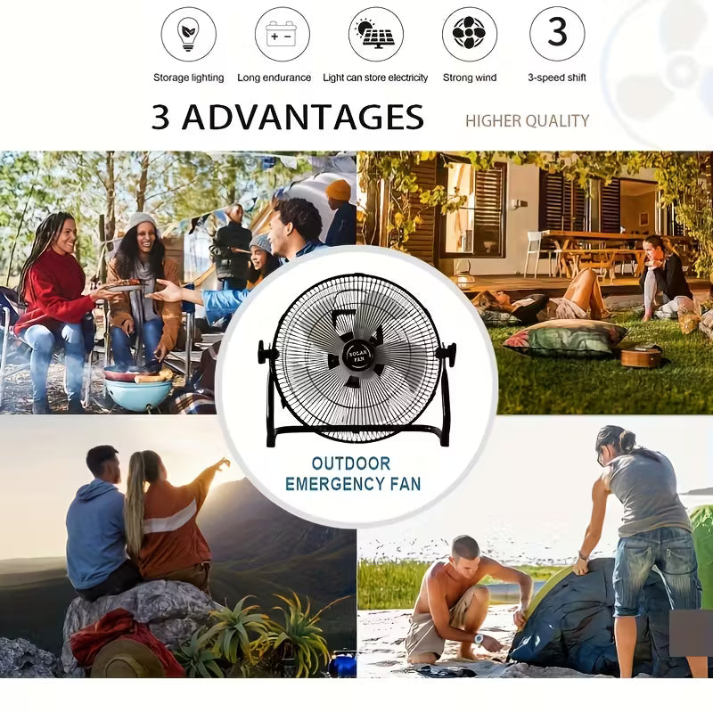 18W 40.64cm Solar Fan, with Solar Panel, Strong Wind