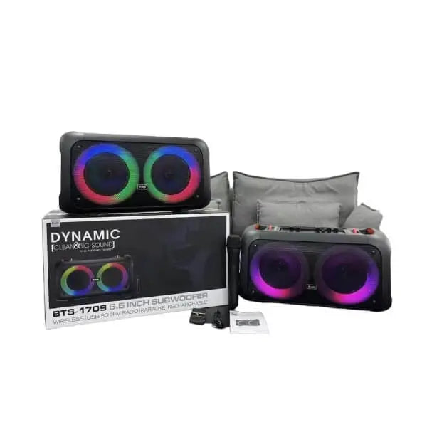 Portable Subwoofer Bluetooth Speaker with Wireless MIC