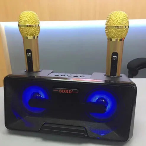 Wireless Live Dual Microphones with Bluetooth Speaker