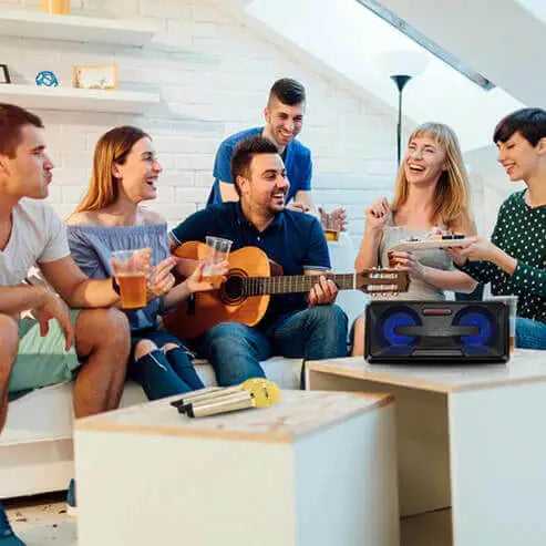 Wireless Live Dual Microphones with Bluetooth Speaker