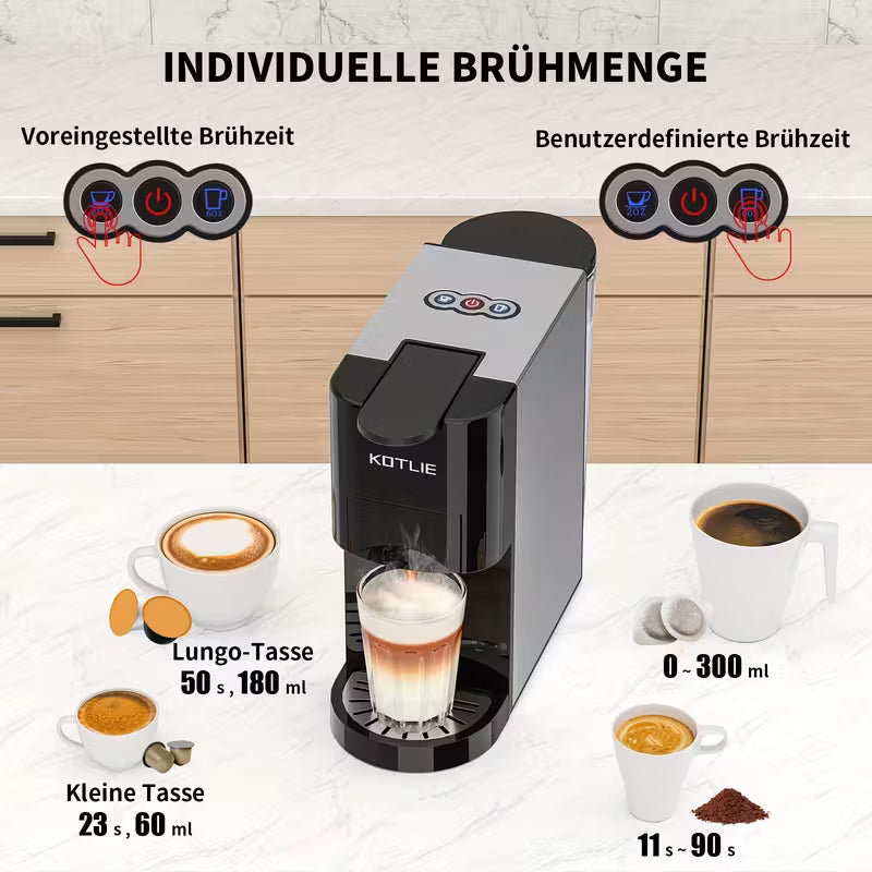 Single Serve Coffee Maker Capsule Coffee Machine, Portable 5in1 Espresso Machine