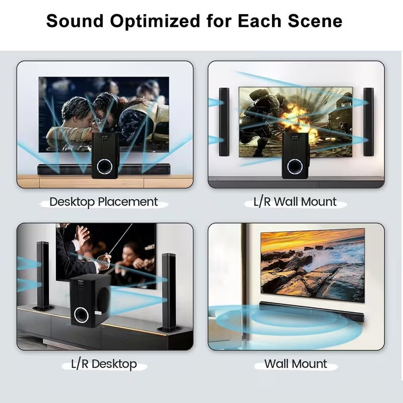 Wireless Home Theater Sound Bar with Subwoofer