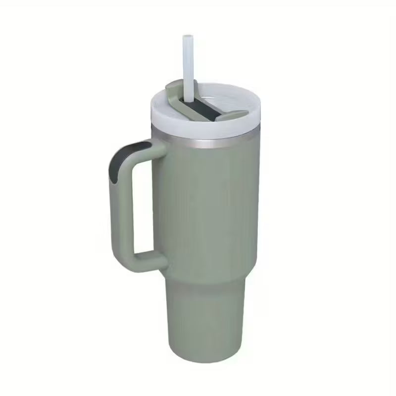2 Gen Non-slip Handle Dishwasher SafeBPA Free 1.2L Tumbler with Handle Straw Lid, Stainless Steel Travel Mug