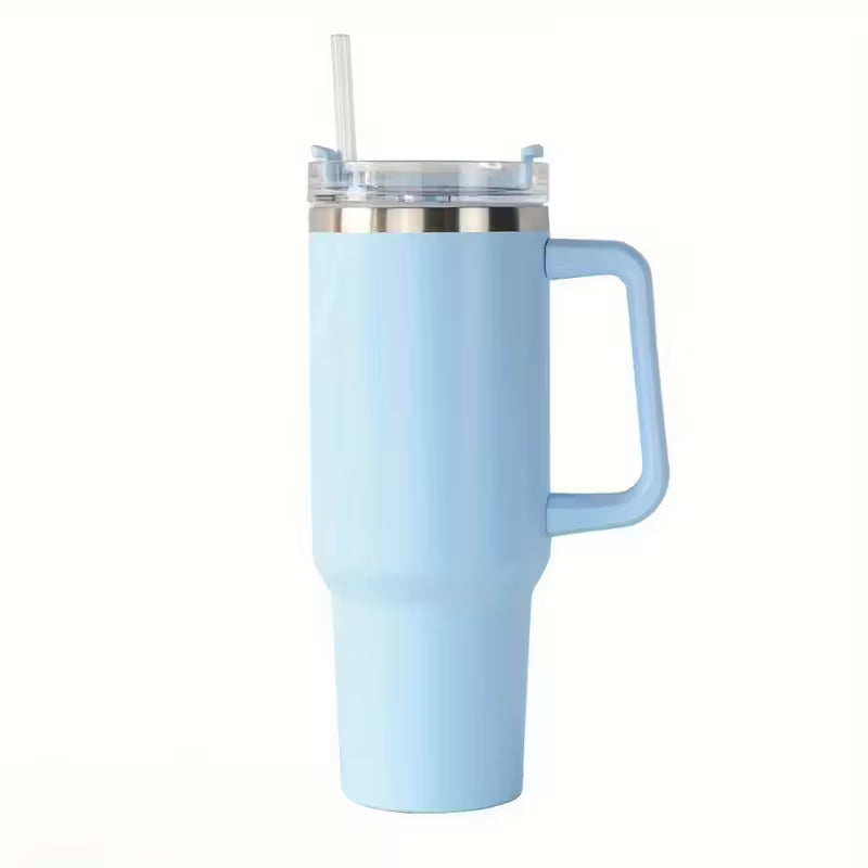 2 Gen Non-slip Handle Dishwasher SafeBPA Free 1.2L Tumbler with Handle Straw Lid, Stainless Steel Travel Mug