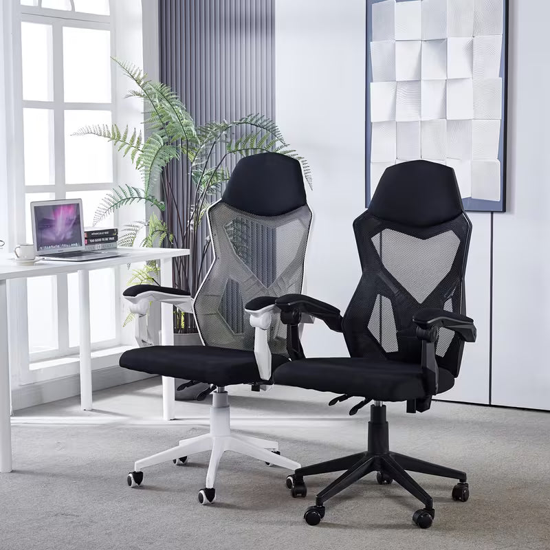 Office Chair, Ergonomic, Plastic and Stainless Steel Frame, with Casters and Compression Lever