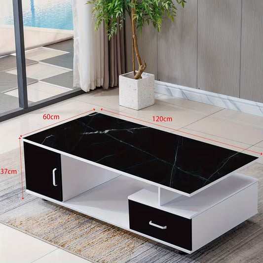 Modern Minimalist Coffee Table with Storage Shelf
