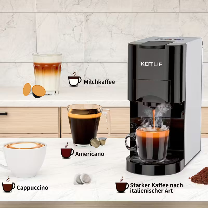Single Serve Coffee Maker Capsule Coffee Machine, Portable 5in1 Espresso Machine