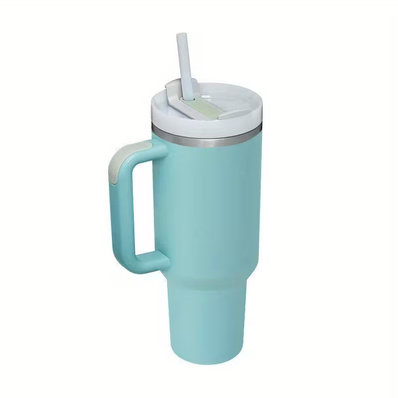 2 Gen Non-slip Handle Dishwasher SafeBPA Free 1.2L Tumbler with Handle Straw Lid, Stainless Steel Travel Mug