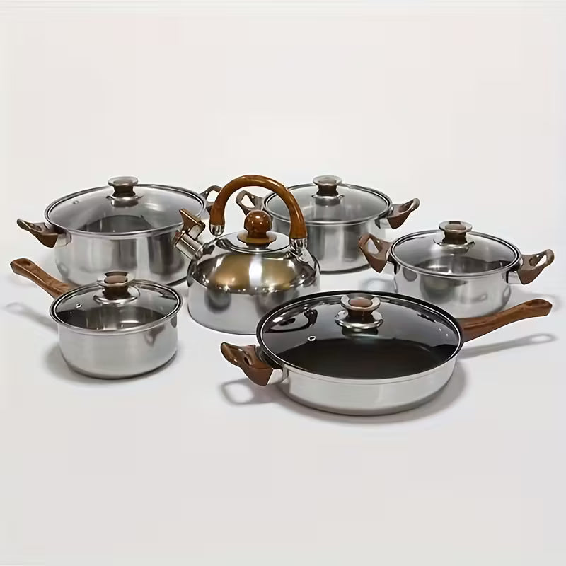 12pcs Stainless Steel Cookware Set