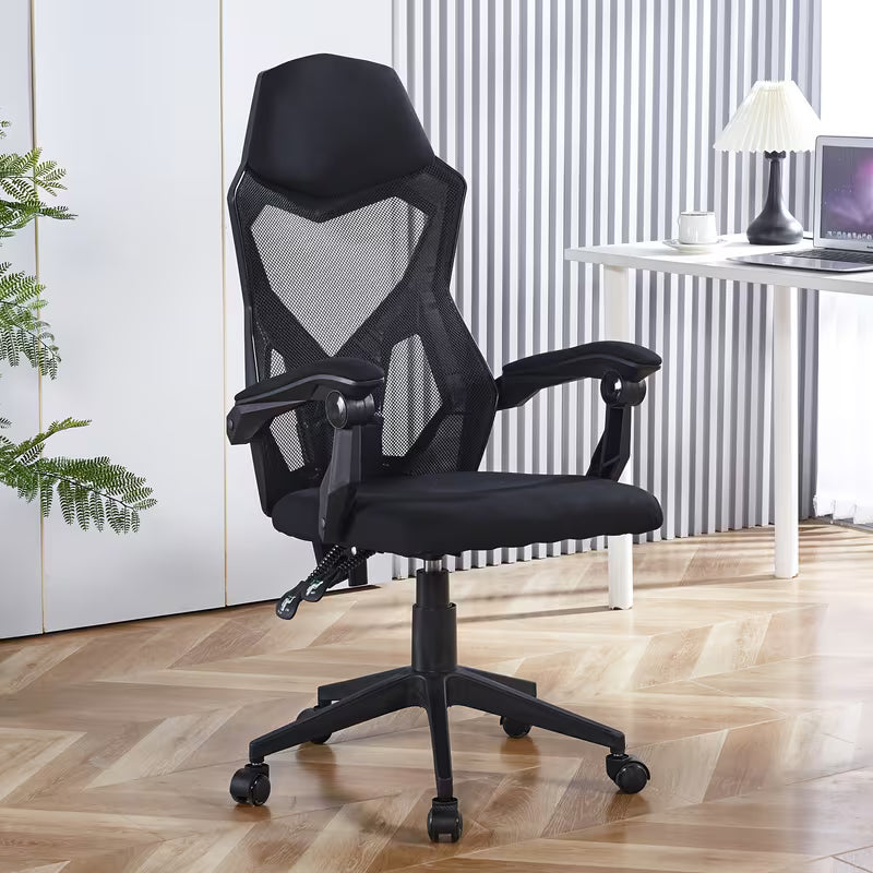 Office Chair, Ergonomic, Plastic and Stainless Steel Frame, with Casters and Compression Lever