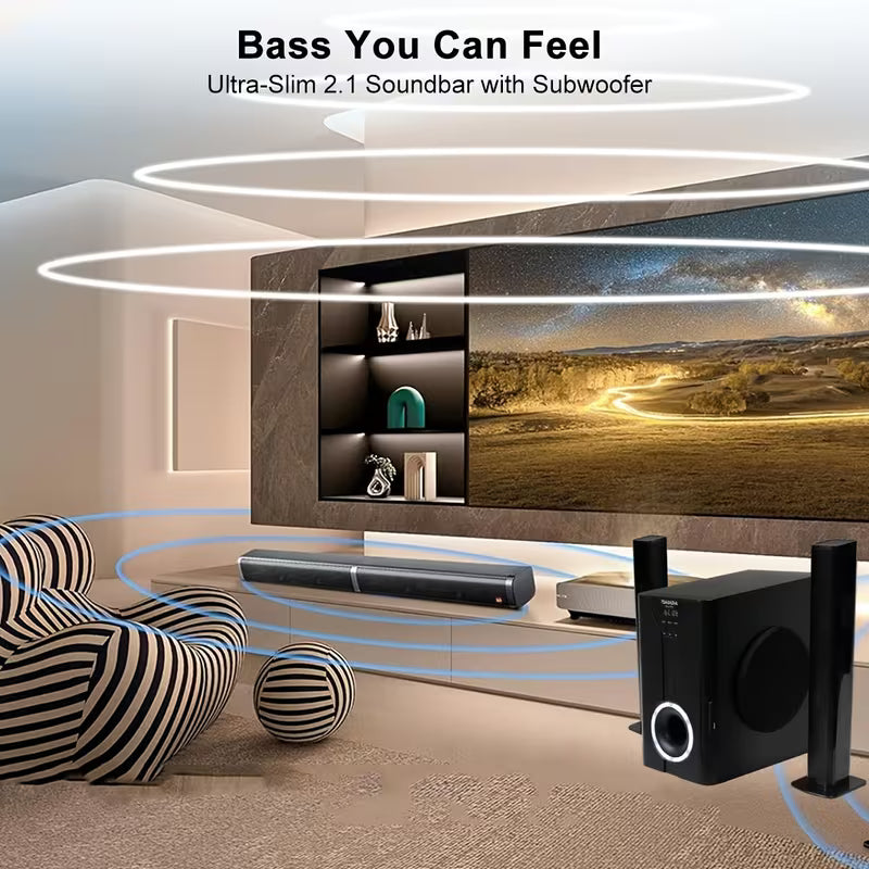 Wireless Home Theater Sound Bar with Subwoofer