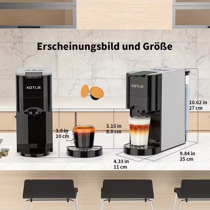 Single Serve Coffee Maker Capsule Coffee Machine, Portable 5in1 Espresso Machine