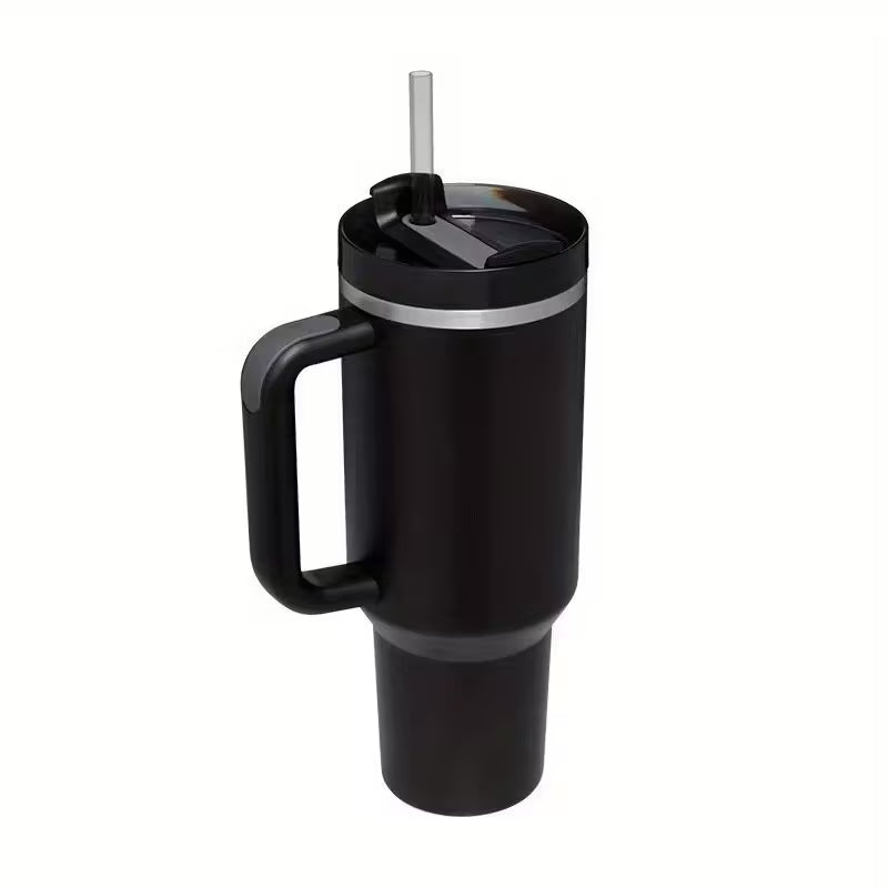 2 Gen Non-slip Handle Dishwasher SafeBPA Free 1.2L Tumbler with Handle Straw Lid, Stainless Steel Travel Mug