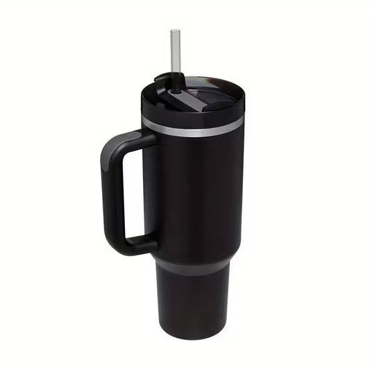 2 Gen Non-slip Handle Dishwasher SafeBPA Free 1.2L Tumbler with Handle Straw Lid, Stainless Steel Travel Mug