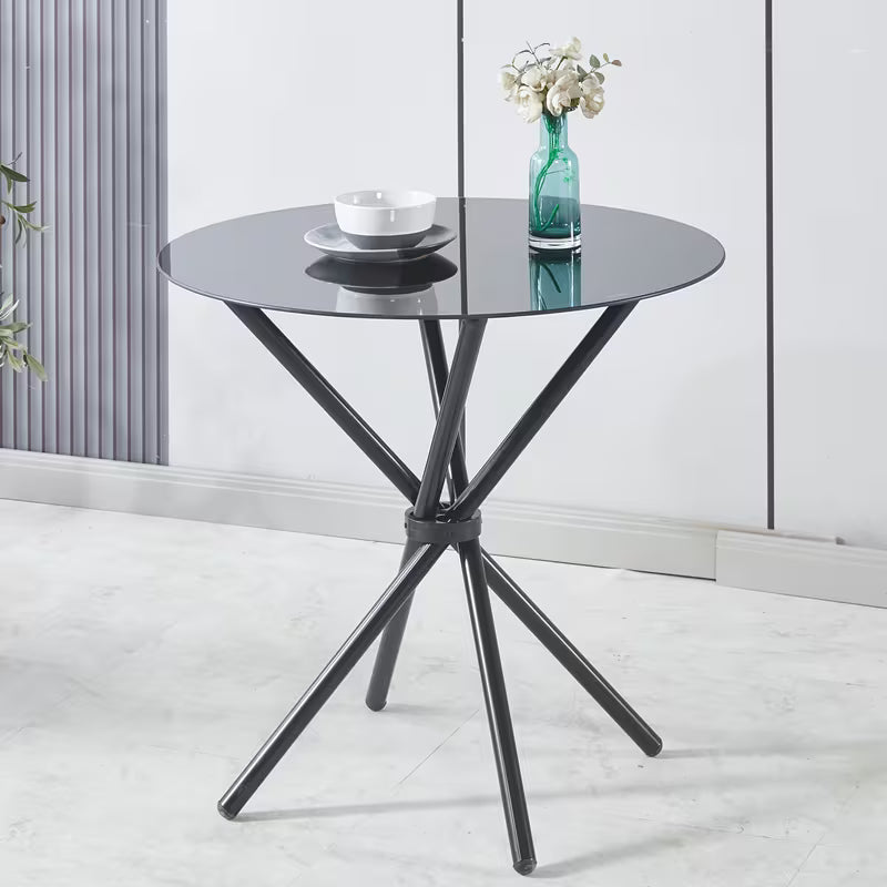 Living Room Glass Coffee Table | Tempered Glass Top, Metal Frame, Contemporary Style Side Table