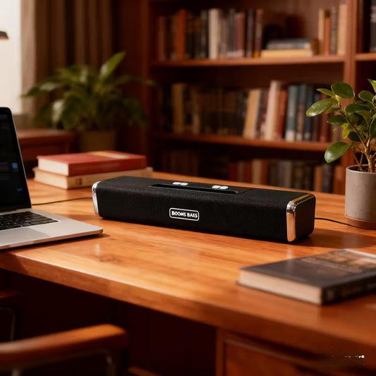 Dual-Speaker Desktop Wireless Long Soundbar with Heavy Bass