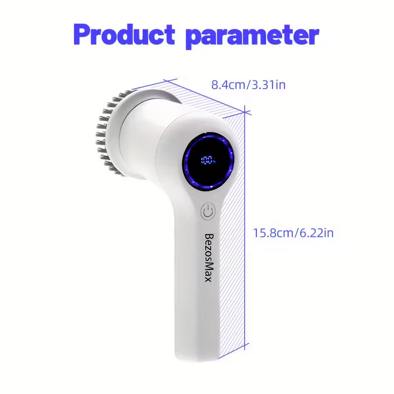 Multifunctional Portable Cordless Electric Cleaning Brush with Digital Display