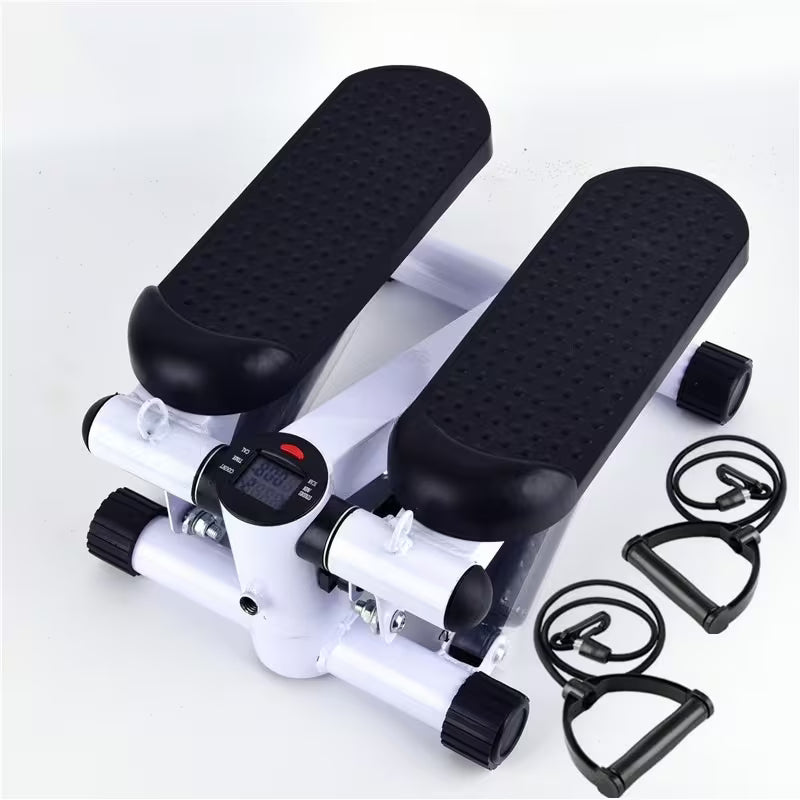 Hydraulic Stepper Machine with Bands & LCD Display, Mini Step Counter for Home Workout