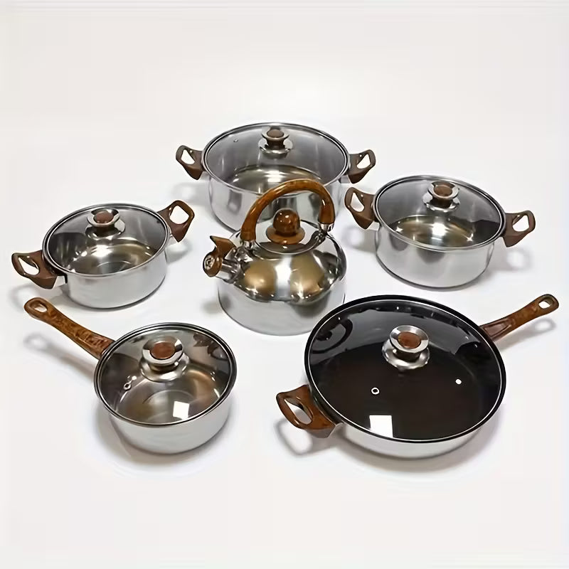 12pcs Stainless Steel Cookware Set